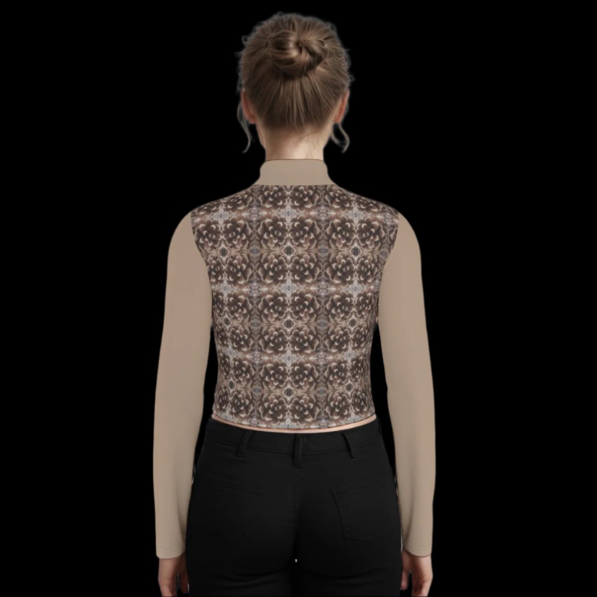 Natural Geometry pattern WAH long sleeve crop