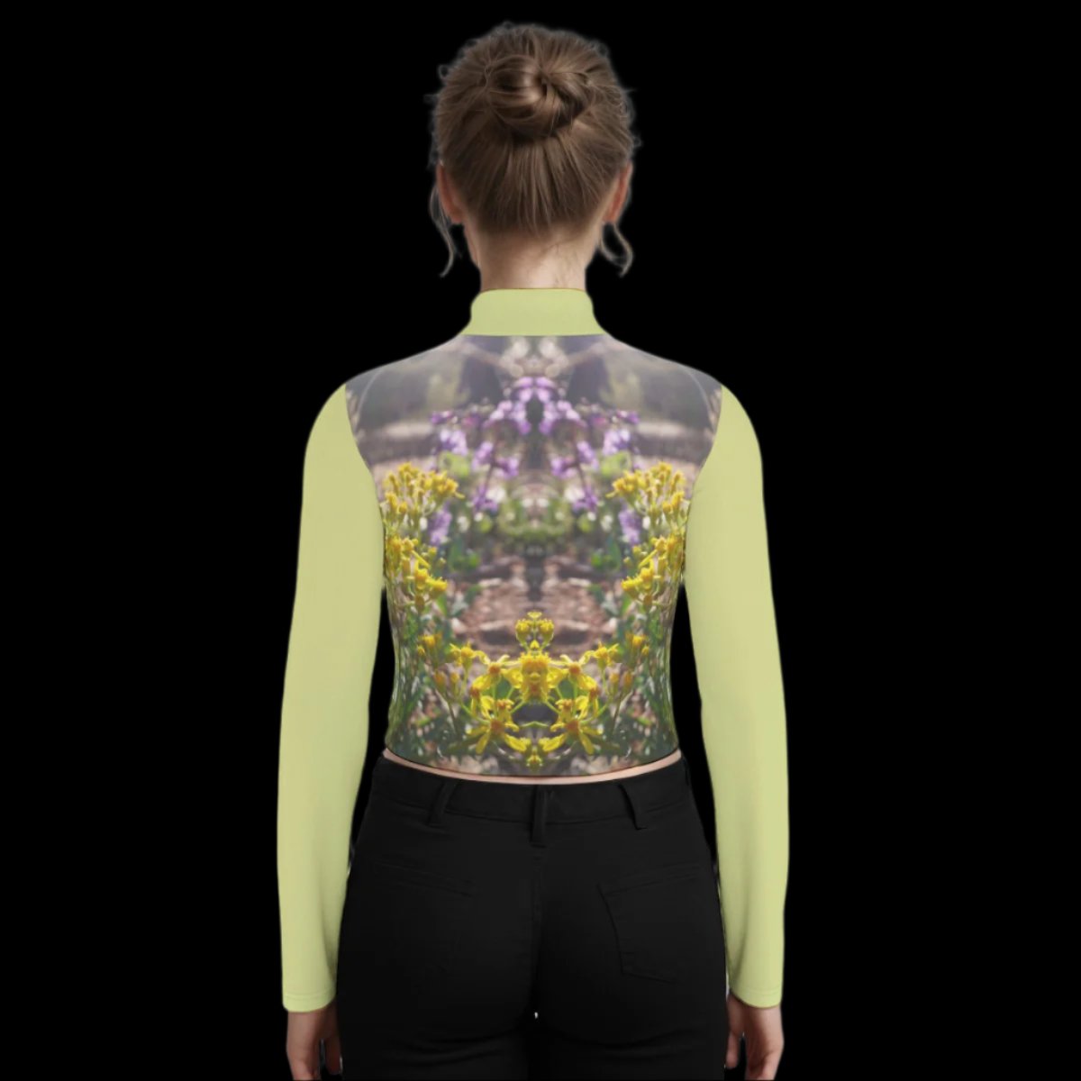 Wildflowers green WAH long sleeve crop