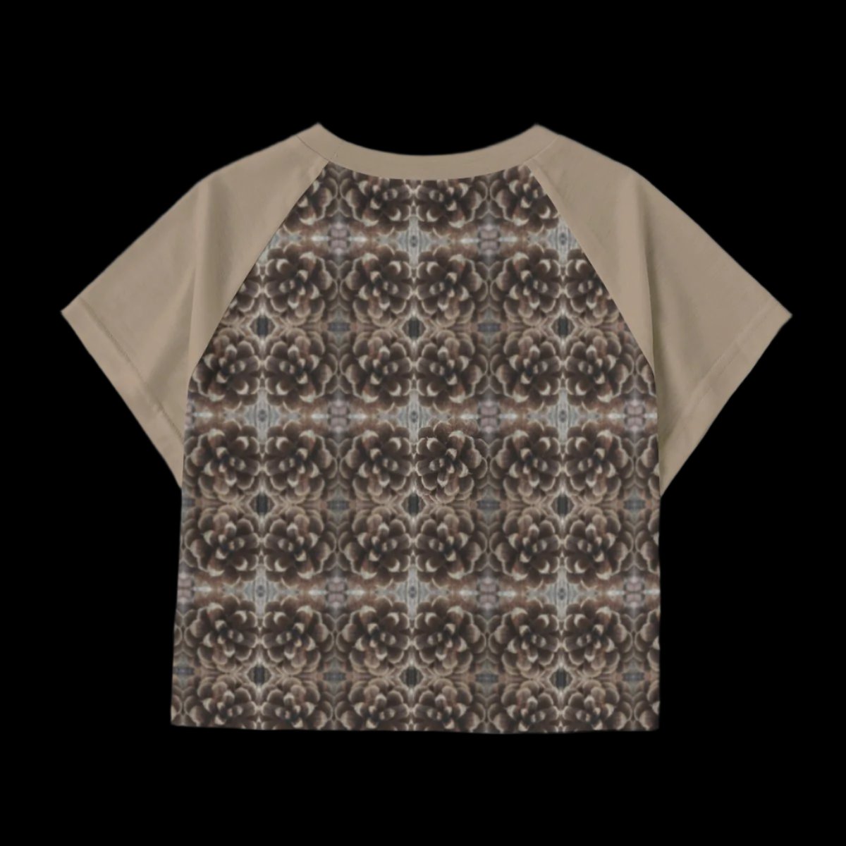 Natural Geometry pattern short sleeve crop