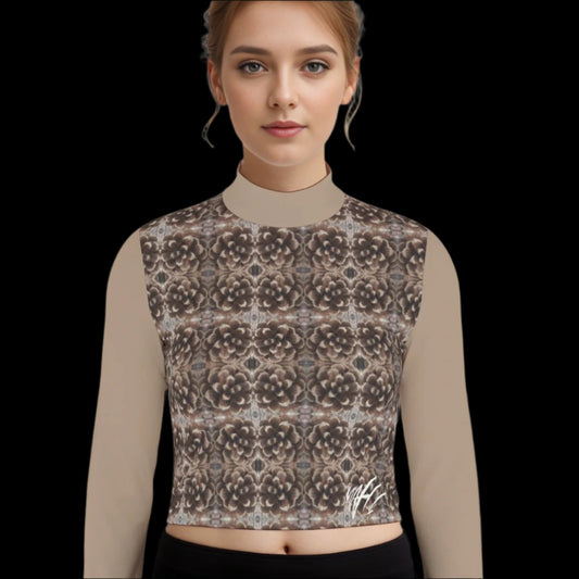 Natural Geometry pattern WAH long sleeve crop