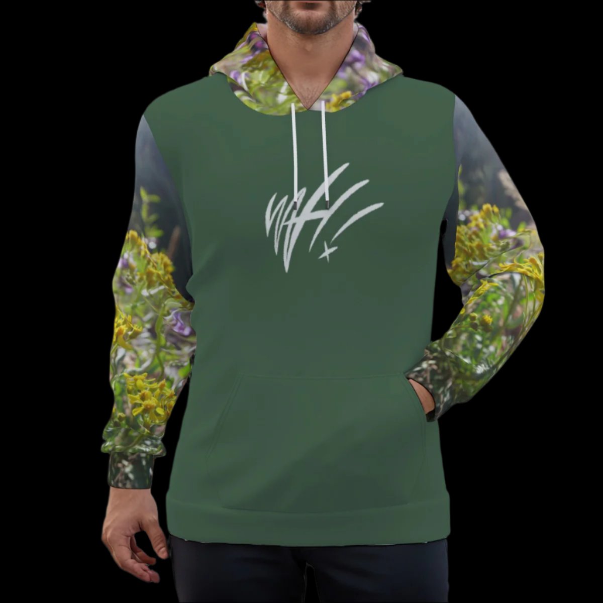 Wildflowers WAH nature teal hoodie