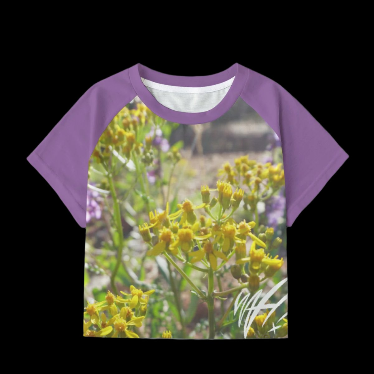 Wildflowers purple WAH crop tee