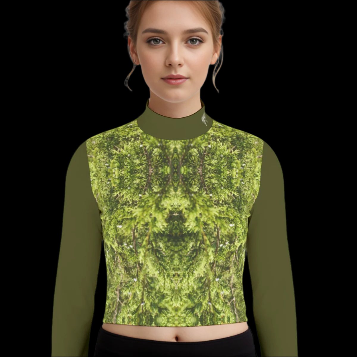 Forest Green long sleeve crop