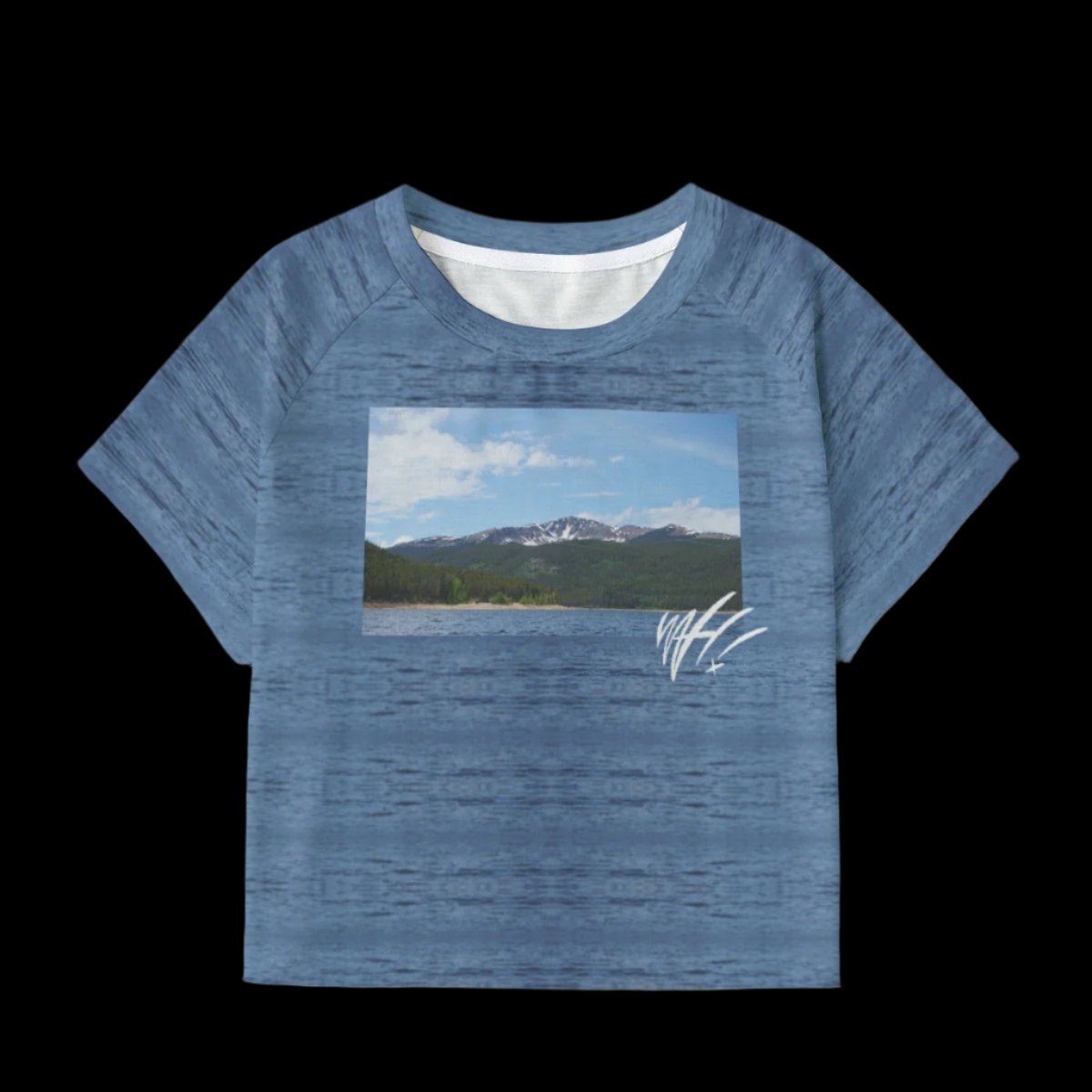 Turquoise Lake WAH crop tee