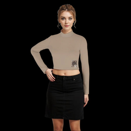 Natural Geometry plain WAH long sleeve crop